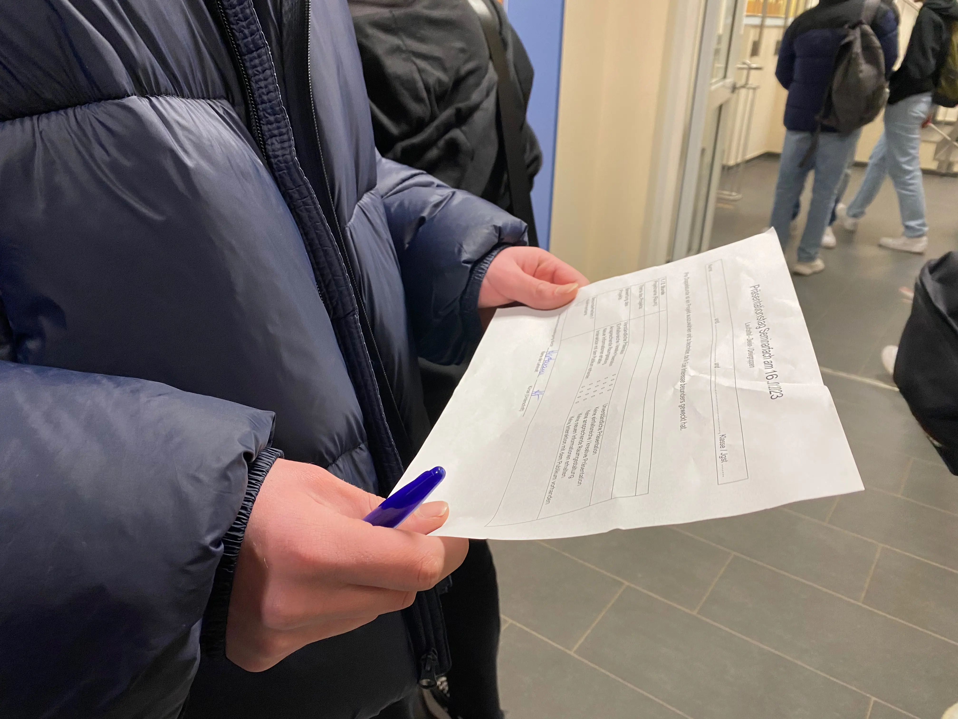 Bewertungsbogen für Seminarfachprojekte